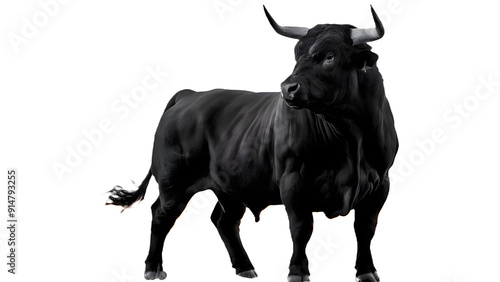 How about: Black and white bull illustration isolated on white background, featuring a cartoon-style cow with horns