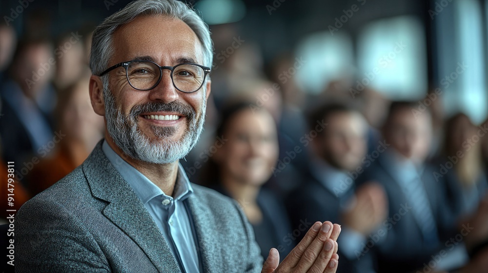Obraz premium Successful Company Member Got A Promotion, Colleagues Congratulating