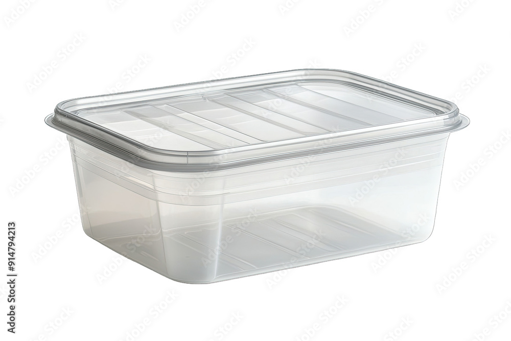 Clear plastic container with a lid, ideal for food storage and organization in kitchens or pantries. Clear plastic container with a lid, ideal for food storage and organization in kitchens or pantries.