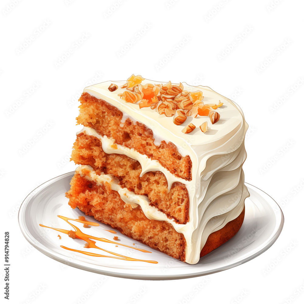 carrot cake on transparent background carrot cake on transparent background