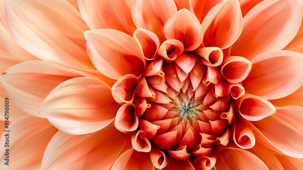 Close-Up of a Peach Dahlia Flower Close-Up of a Peach Dahlia Flower