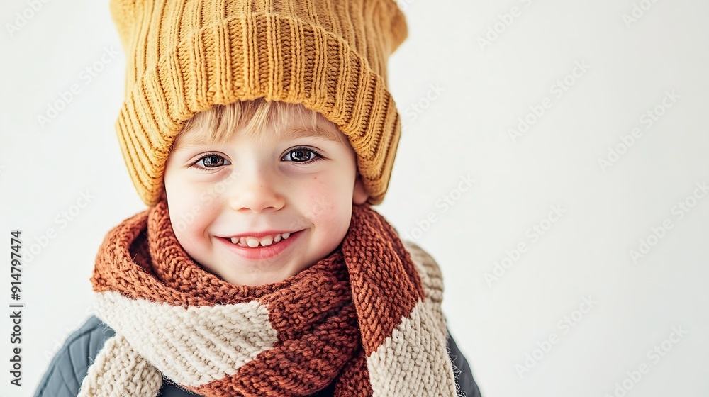 Funny blond freckled kid boy portrait Smiling child playing while put on many scarves in the winter cold weather School boy in warm hat and scarf on a white background Sick or not : Generative AI Funny blond freckled kid boy portrait Smiling child playing while put on many scarves in the winter cold weather School boy in warm hat and scarf on a white background Sick or not : Generative AI