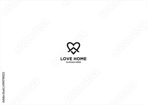 Love Home Logo Illustration Design