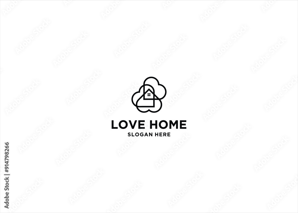 Obraz premium Love house logo template