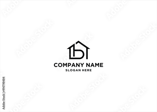 initial B home logo design