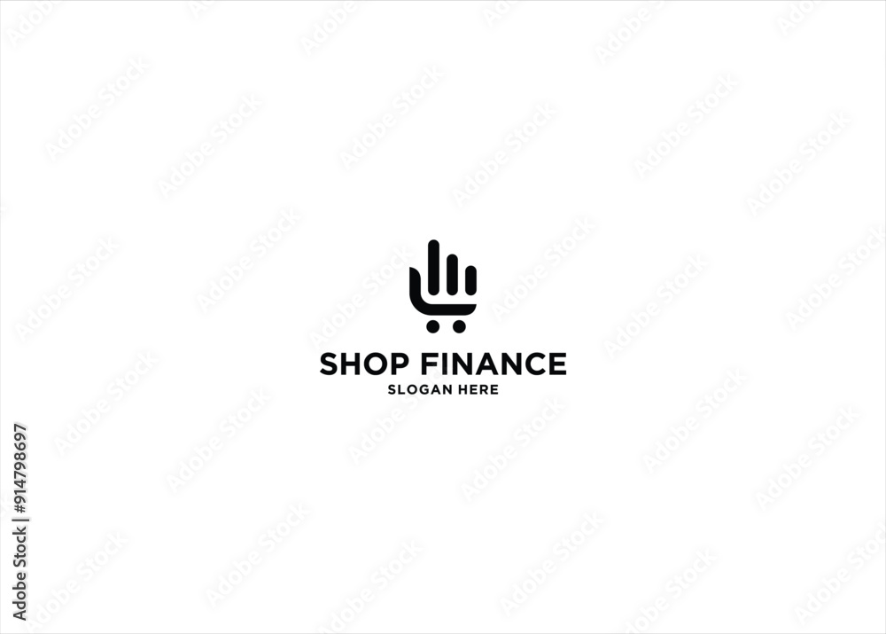 Shopping cart finance vector logo design Shopping cart finance vector logo design