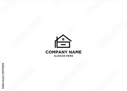 initial B home logo design