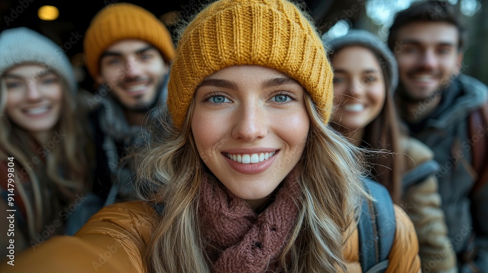 Portrait Group Of Friends Taking A Selfie Portrait Group Of Friends Taking A Selfie