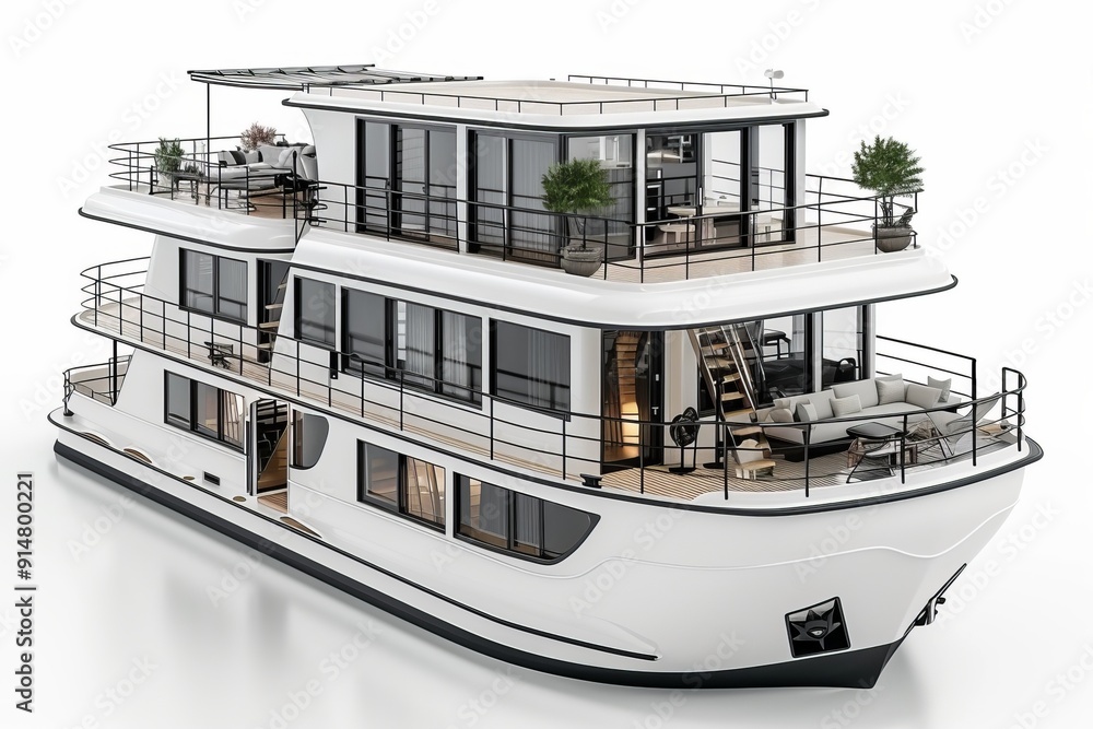 Obraz premium Majestic yacht with luxurious amenities and state of the art design perfect for high end leisure and ocean exploration