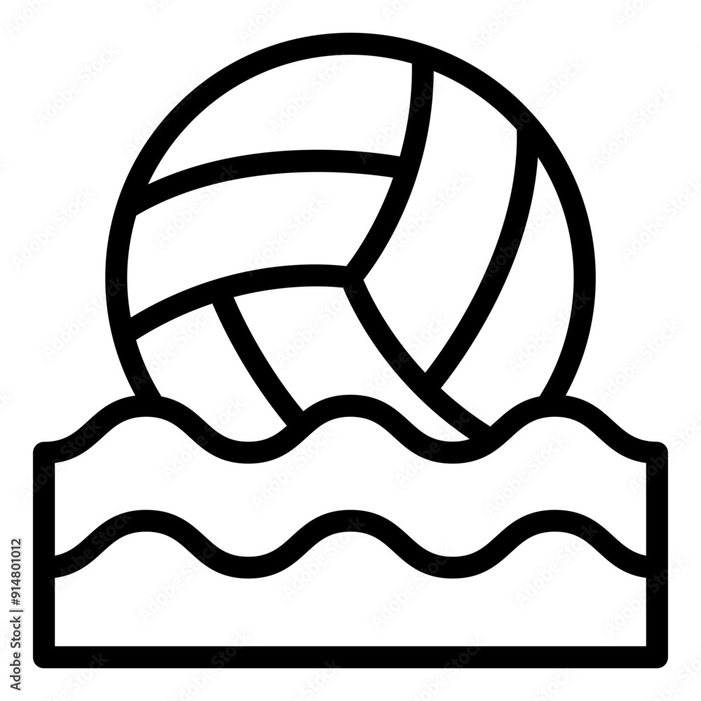 Naklejka premium Icon of water volleyball, a team aquatic sport played in pools.