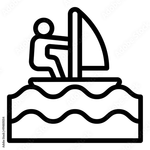 Icon of windsurfing, a popular aquatic sport.