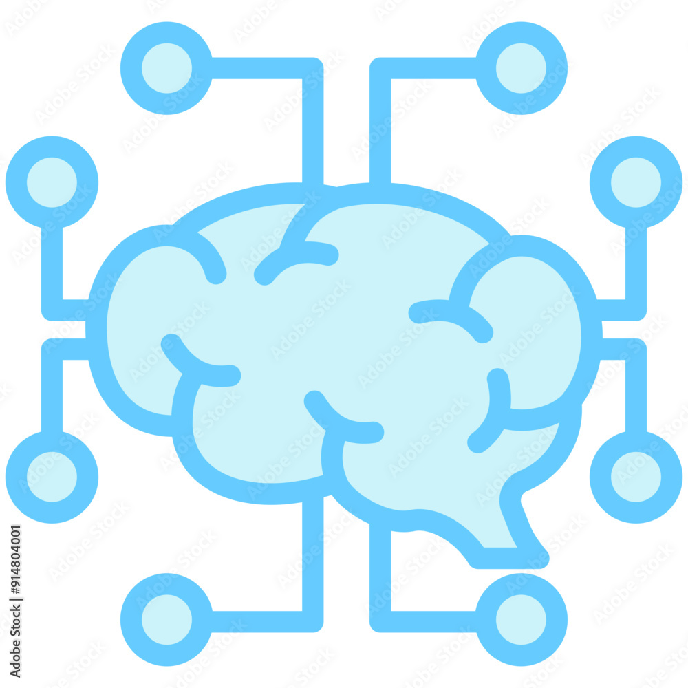 Brain dual tone blue color icon, relate to education theme use for modern concept, UI or UX kit, web and app development Brain dual tone blue color icon, relate to education theme use for modern concept, UI or UX kit, web and app development