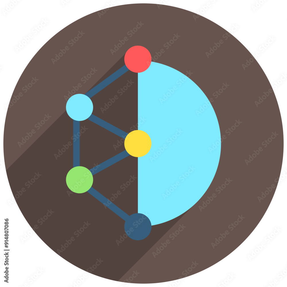 Atom rounded multi color icon, relate to education theme use for modern concept, UI or UX kit, web and app development Atom rounded multi color icon, relate to education theme use for modern concept, UI or UX kit, web and app development