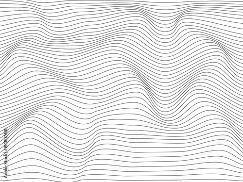 Wave Stripe Background. Seamless pattern. Horizontal lines stripes pattern or background with wavy distortion effect.