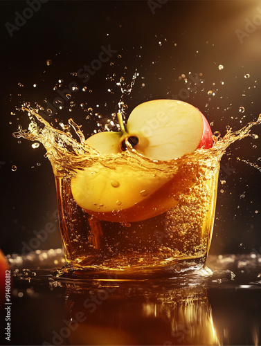 Apple Juice Splash water motion photo