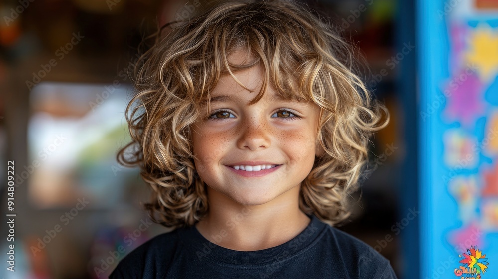 Happy Child Enjoying Friendship At A Carnival Party Happy Child Enjoying Friendship At A Carnival Party