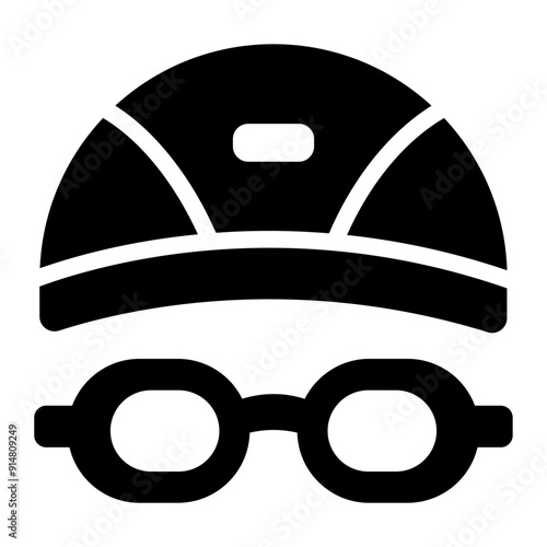 Icon of a swimming cap used in aquatic sports.