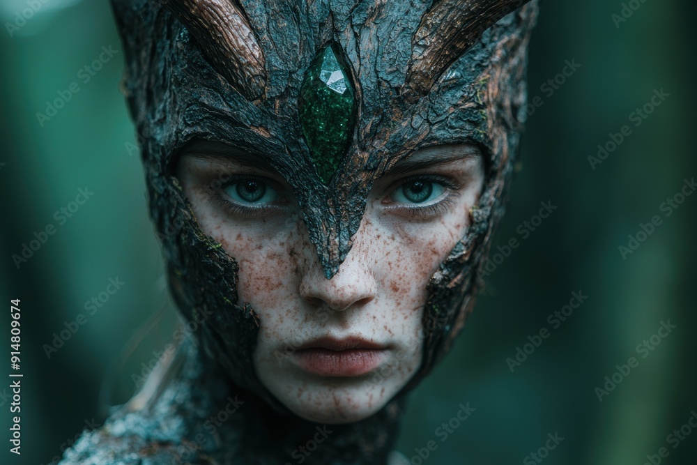Mysterious fantasy portrait with crystal crown Mysterious fantasy portrait with crystal crown