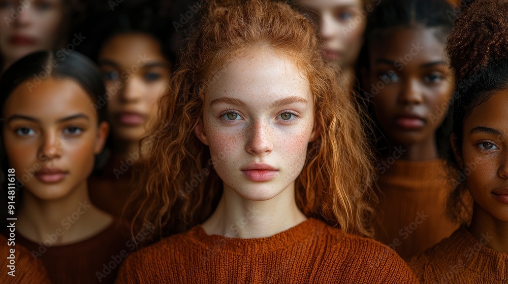 Fototapeta premium Diverse American Faces, Capturing The Beauty Of Unity