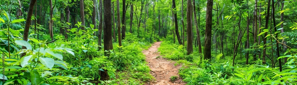 Scenic forest trail with diverse wildlife, wildlife forest trail, natural harmony Scenic forest trail with diverse wildlife, wildlife forest trail, natural harmony