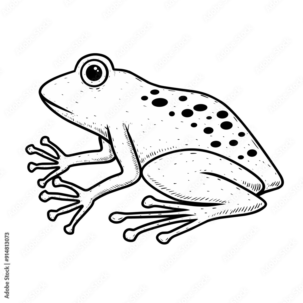 Naklejka premium Sketch frog on white background