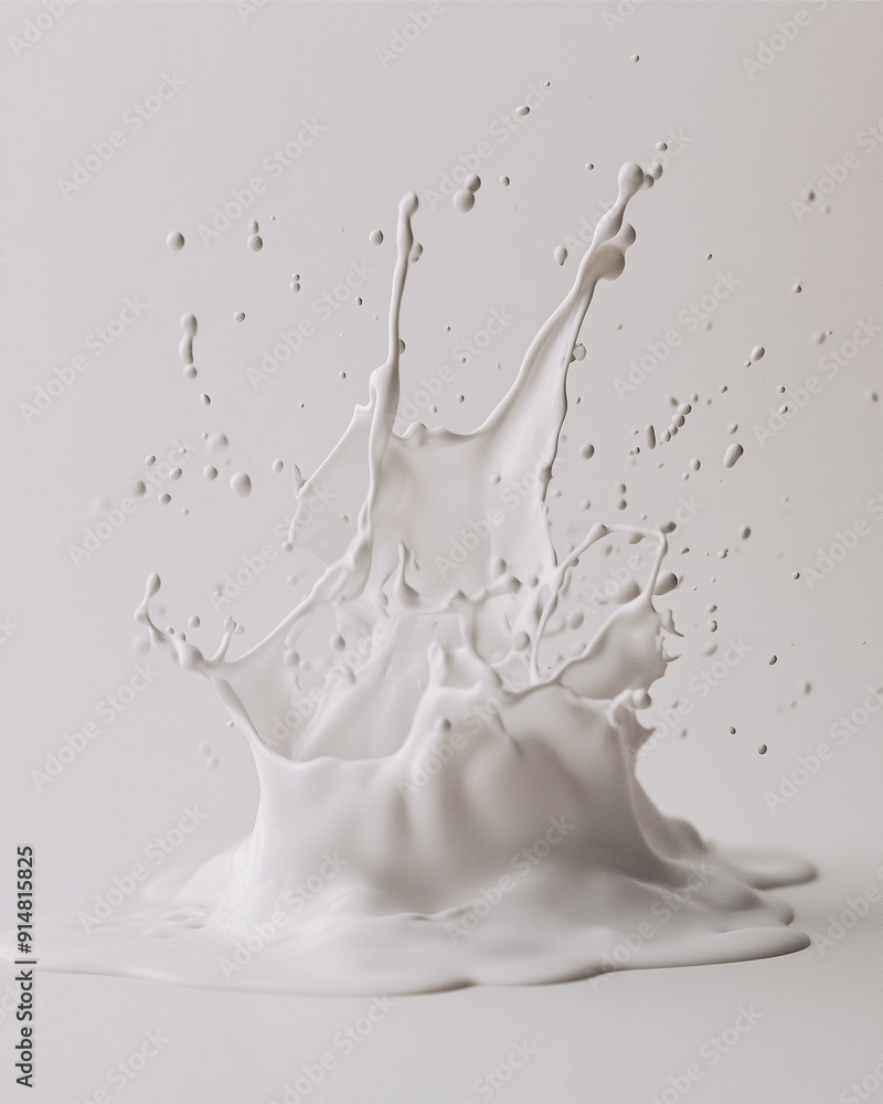 White milk splash on white background motion White milk splash on white background motion