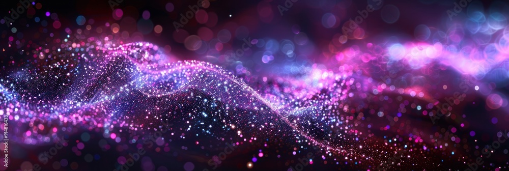 A dark abstract background with neon light trails and glowing particles, creating a mysterious and futuristic feel. Ideal for sci-fi themes, AI Generative A dark abstract background with neon light trails and glowing particles, creating a mysterious and futuristic feel. Ideal for sci-fi themes, AI Generative