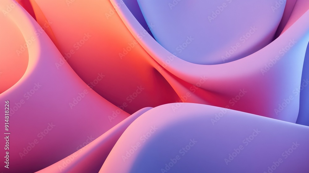 Fototapeta premium Minimalist 3D abstract background with smooth geometric forms and soft gradients, modern design