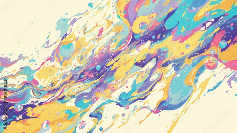 Abstract Swirling Colors and Bubbles Abstract Swirling Colors and Bubbles