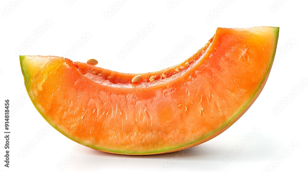 Cantaloupe Melon Slice Isolated on White Background Cantaloupe Melon Slice Isolated on White Background