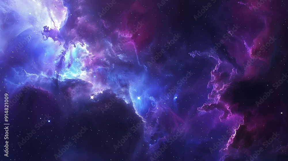Cosmic Clouds of Purple and Blue