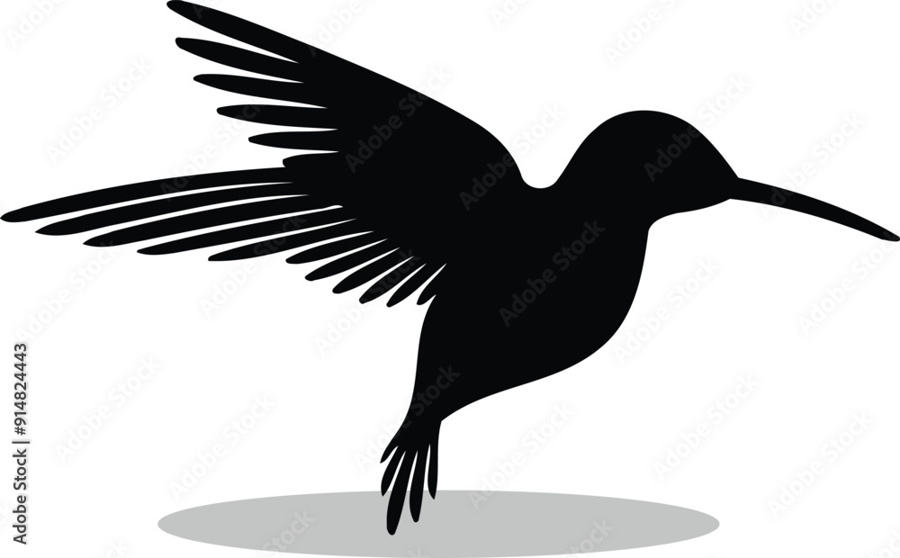 Obraz premium Hummingbirds Silhouette, Hummingbirds Vector Silhouette, Hummingbirds cartoon Silhouette, Hummingbirds illustration, Hummingbirds icon Silhouette, Hummingbirds Silhouette illustration
