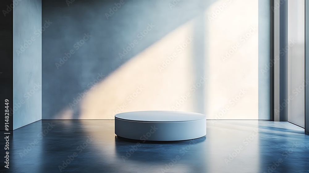 Minimalist Interior with a White Platform Minimalist Interior with a White Platform