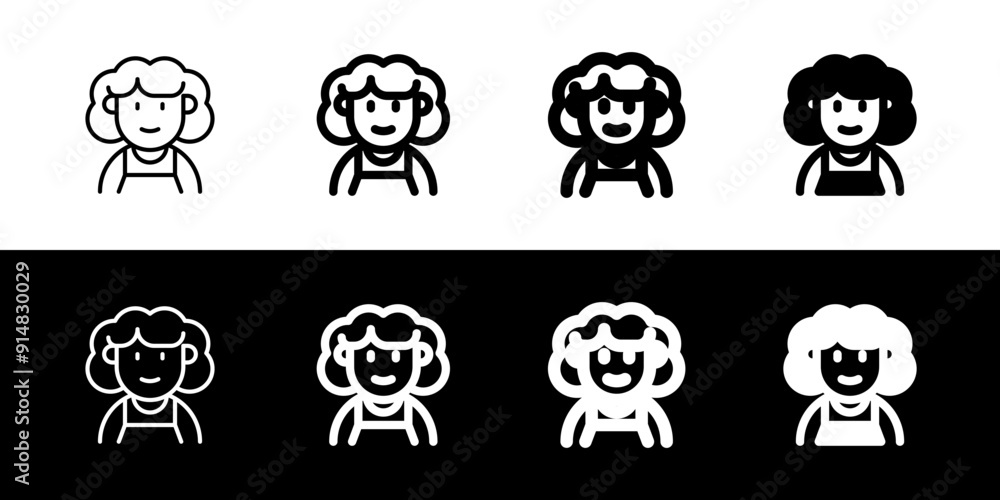 Editable middle aged woman avatar vector icon. User, profile, identity, persona. Part of a big icon set family. Perfect for web and app interfaces, presentations, infographics, etc Editable middle aged woman avatar vector icon. User, profile, identity, persona. Part of a big icon set family. Perfect for web and app interfaces, presentations, infographics, etc