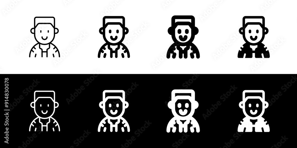 Fototapeta premium Editable person with army buzz flattop haircut avatar vector icon. User, profile, identity, persona. Part of a big icon set family. Perfect for web and app interfaces, presentations, infographics, etc