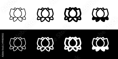 Editable lotus flower vector icon. Wellness, spa, relaxation. Part of a big icon set family. Perfect for web and app interfaces, presentations, infographics, etc