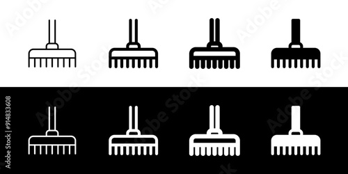 Editable rake vector icon. Gardening, landscaping, horticulture. Part of a big icon set family. Perfect for web and app interfaces, presentations, infographics, etc