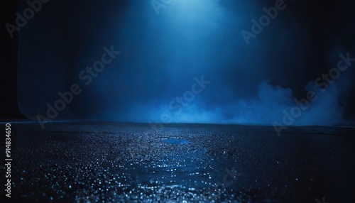 Empty stage illuminated by lights reaching the audience. A room with neon lights and smoke background9
 photo