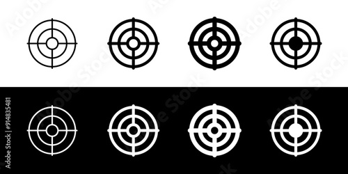 Editable shooting game, target, focus vector icon. Video game, game elements. Part of a big icon set family. Perfect for web and app interfaces, presentations, infographics, etc