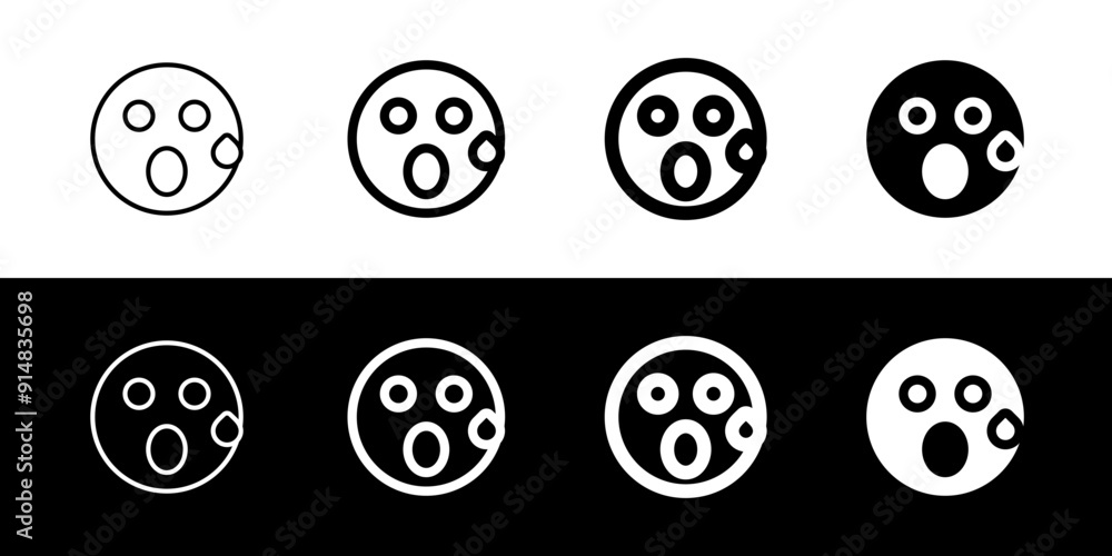 Editable suprised expression emoticon vector icon. Part of a big icon set family. Part of a big icon set family. Perfect for web and app interfaces, presentations, infographics, etc Editable suprised expression emoticon vector icon. Part of a big icon set family. Part of a big icon set family. Perfect for web and app interfaces, presentations, infographics, etc