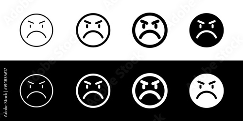 Editable upset, angry, mad expression emoticon vector icon. Part of a big icon set family. Part of a big icon set family. Perfect for web and app interfaces, presentations, infographics, etc