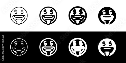 Editable greedy face expression emoticon vector icon. Part of a big icon set family. Part of a big icon set family. Perfect for web and app interfaces, presentations, infographics, etc