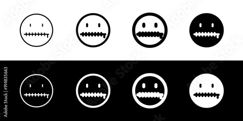 Editable zip mouth, silence expression emoticon vector icon. Part of a big icon set family. Part of a big icon set family. Perfect for web and app interfaces, presentations, infographics, etc