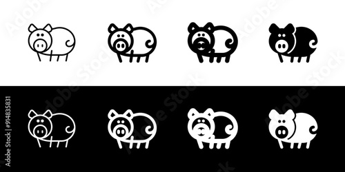 Editable pig, sow, boar vector icon. Animal, farm, livestock. Part of a big icon set family. Perfect for web and app interfaces, presentations, infographics, etc