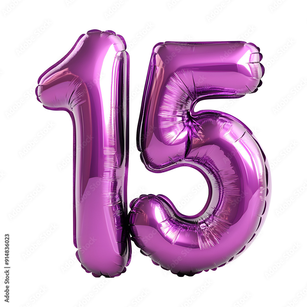 Number 15 balloon isolated on a transparent background Number 15 balloon isolated on a transparent background