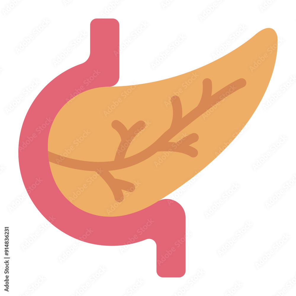 Pancreas icon representing digestive organ. Pancreas icon representing digestive organ.