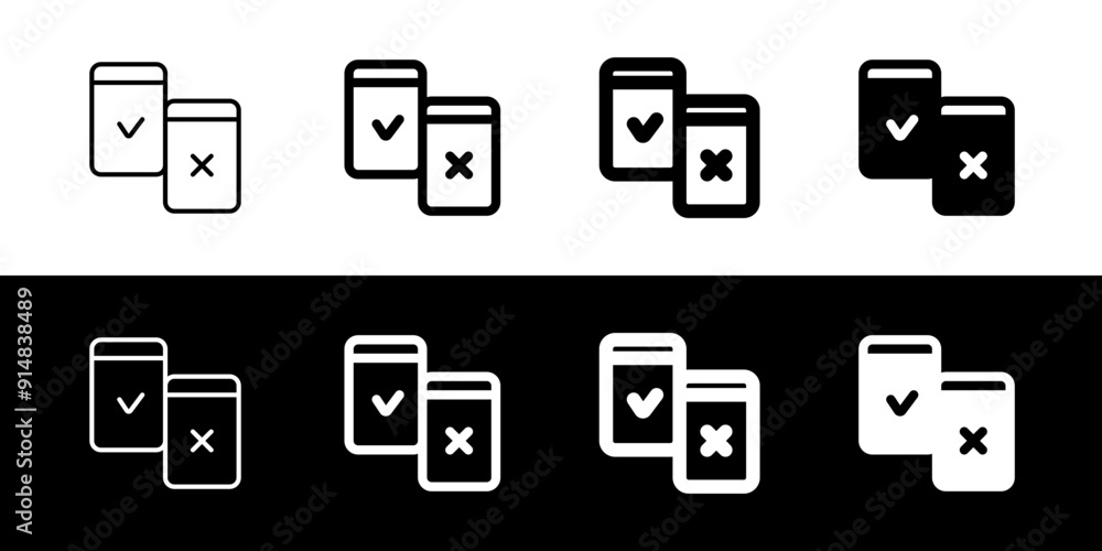 Editable design testing, AB testing, split testing, vector icon. Part of a big icon set family. Perfect for web and app interfaces, presentations, infographics, etc