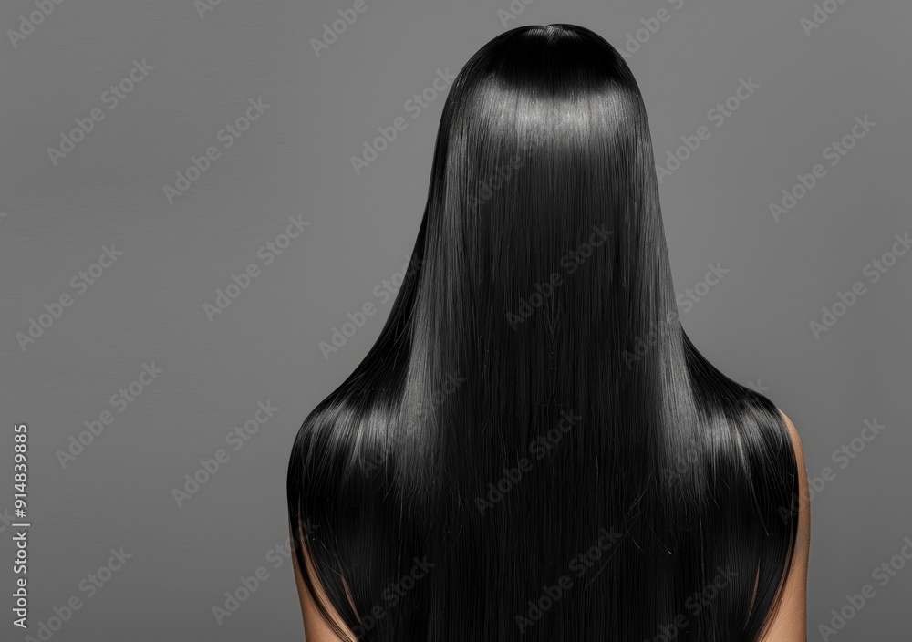 Silky Black Hair Cascading Down Back Silky Black Hair Cascading Down Back