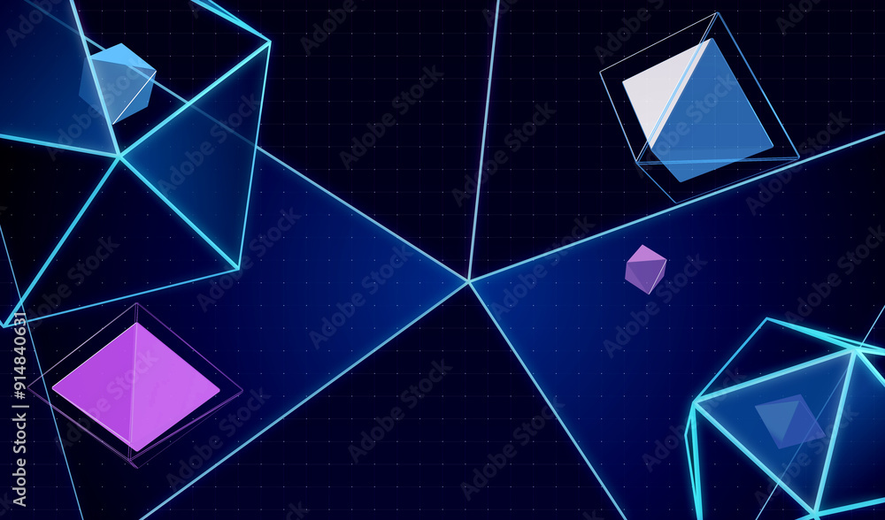 Abstract polygon shape pattern hi-tech sci-fi display interface digital technology background. High-tech business style concept.