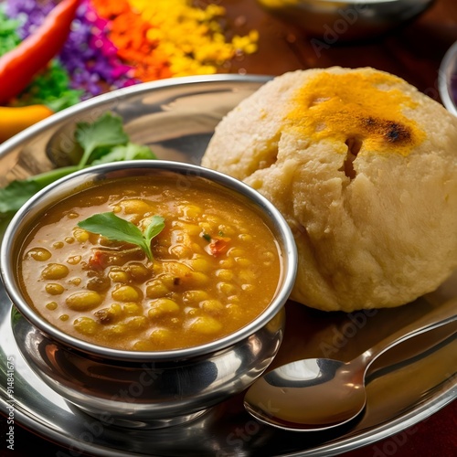 Rajasthani dal bhati rajasthani food indian food  photo